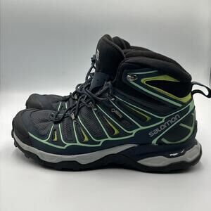 Salomon X Ultra Mid 2 GTX Gore-Tex Hiking Shoes 371032 Green Mens Size 8 Read